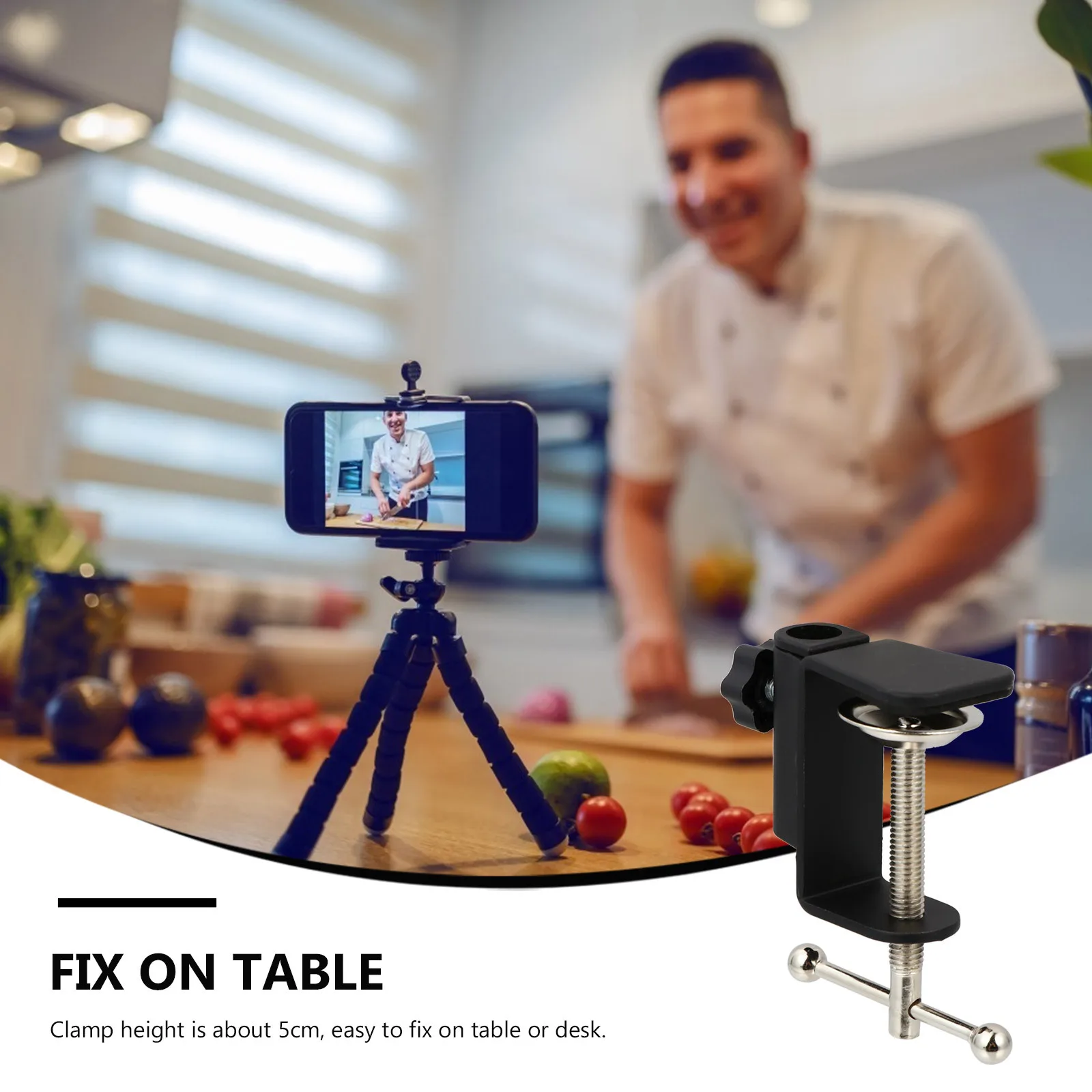 2 قطعة ميكروفون جبل المشبك C شكل حامل مكتبي حامل ل 12 مللي متر قضيب البث المباشر هيئة التصنيع العسكري تعليق قاعدة الجدول كليب ملحق #3