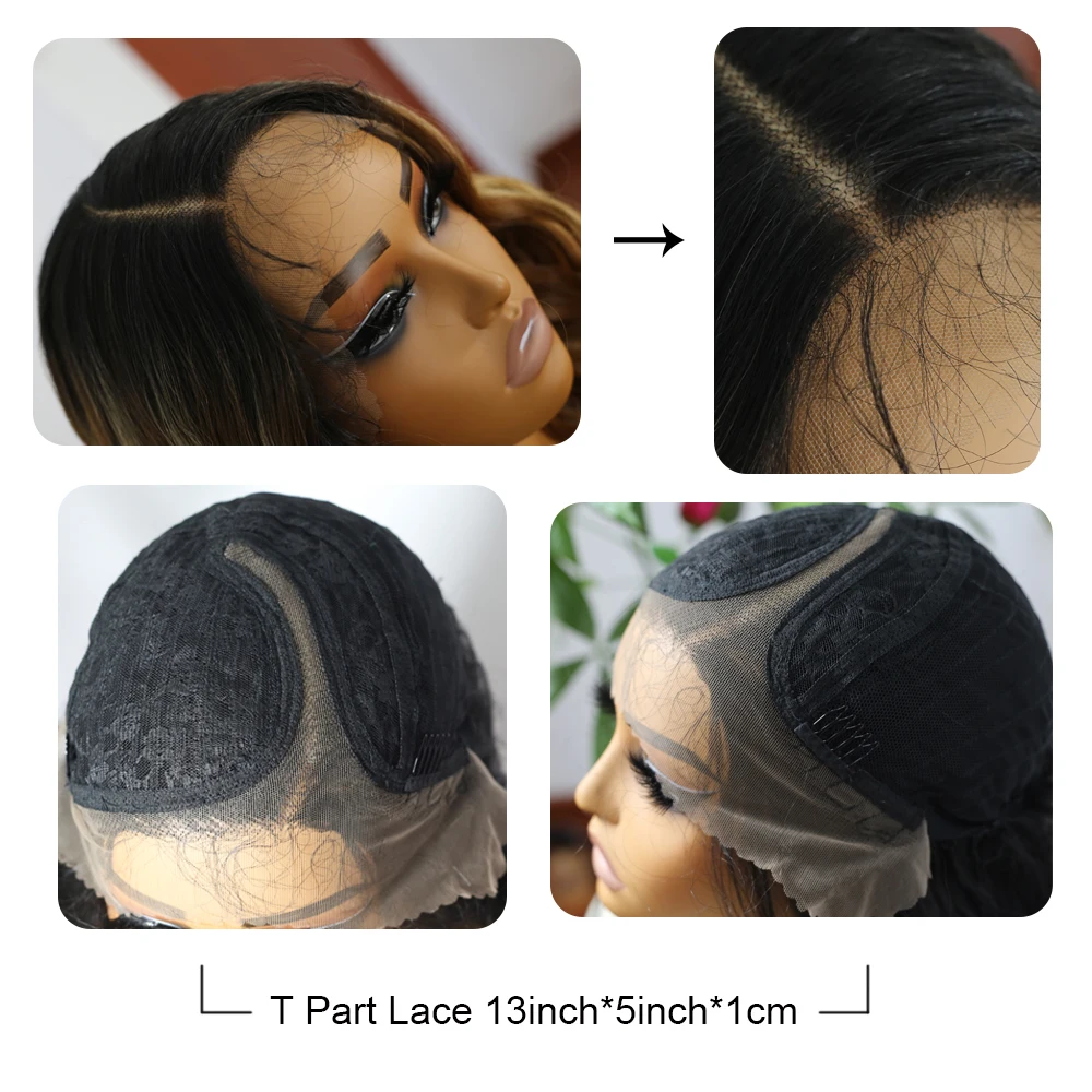Wig Depan Renda HD Ekstra Panjang 30 Inci T-bagian 13X5 Wig Ikal Longgar dengan Rambut Bayi Rambut Sintetis Multiwarna Serat Tahan Panas