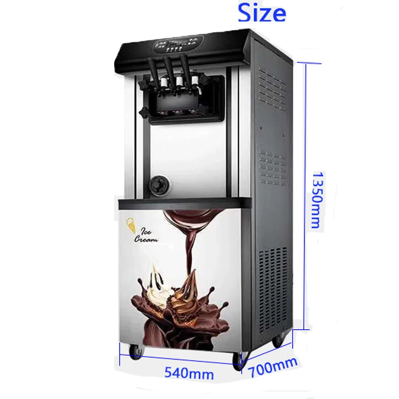 9L*2 Three-color Soft Ice Cream Machine 220V/100v Make 30-40L/H Ice Cream Intelligent Desktop  Ice Cream Maker