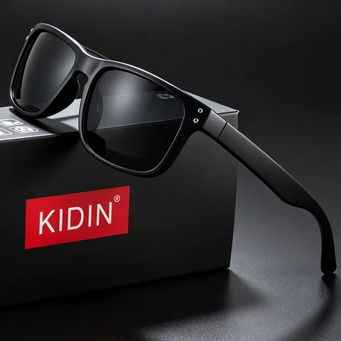 2026 New KIDIN Brand Retro Style Square Frame Polarized Cycling Sunglasses Men Car Driving Sunglass UV400 Outdoor Sport Eyewear