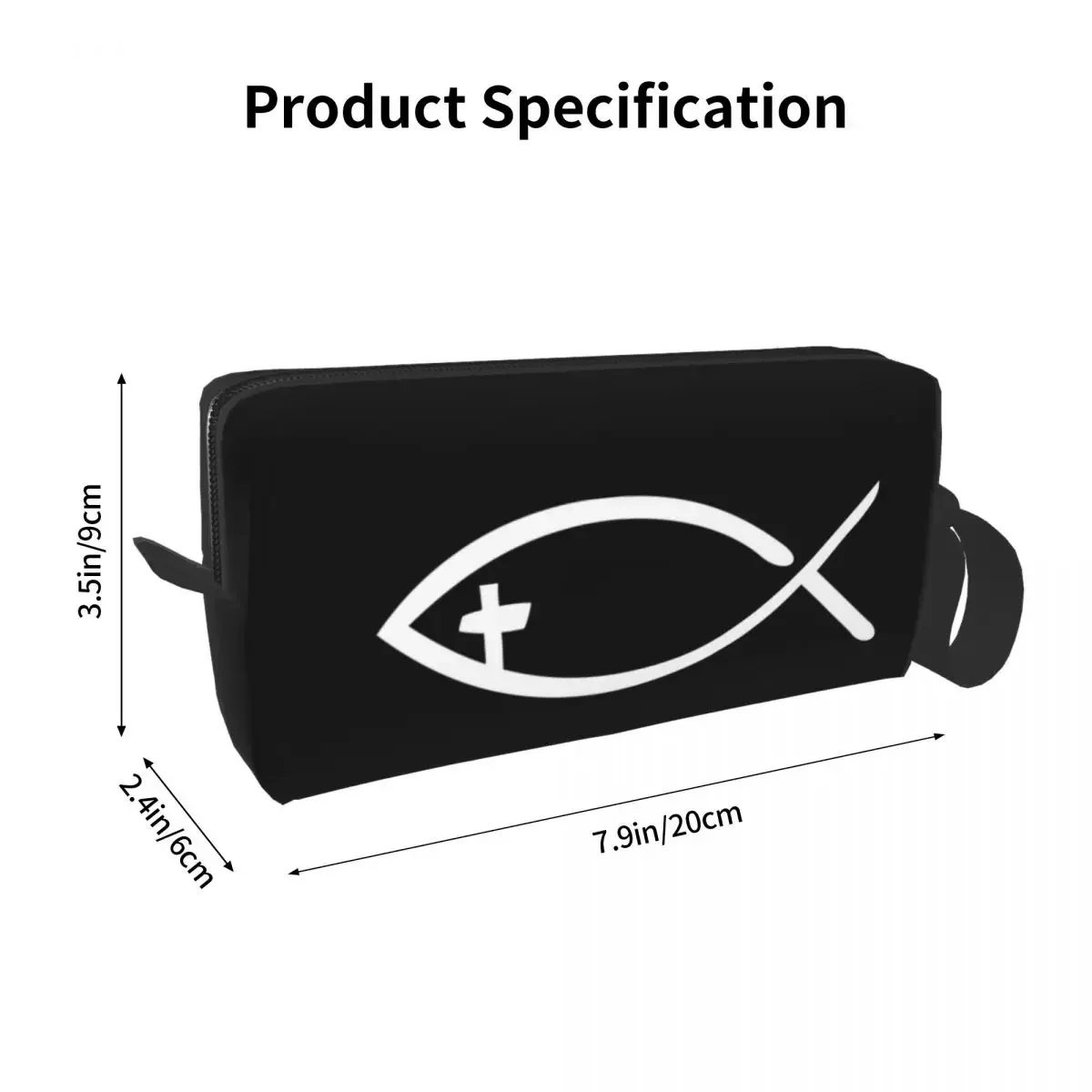 Cross Fish Cosmetic Bag Women Cute Large Capacity Christian Makeup Case Beauty Storage Toiletry Bags image 6