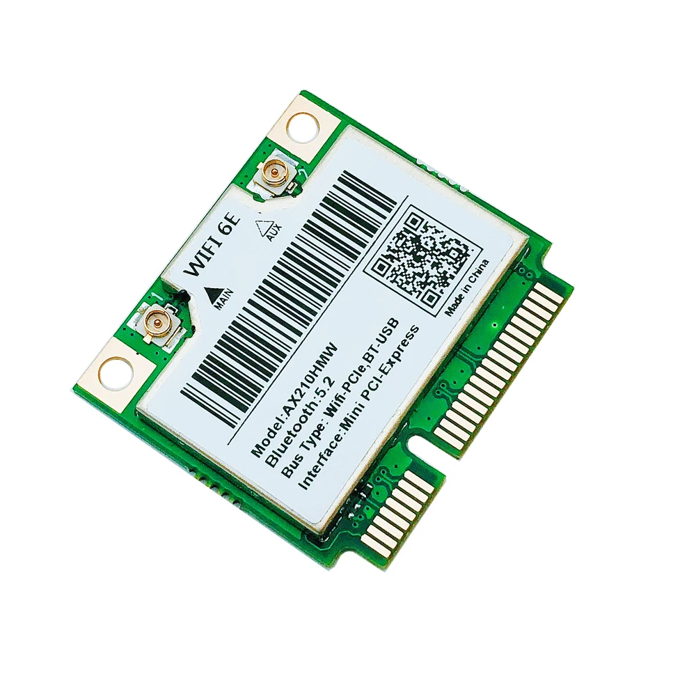 Novo wifi 6e ax210hmw mini pcie wifi cartão para intel ax210 5374mbps bluetooth5.2 802.11ax 2.4g/5g/6g wifi 6 ax210 adaptador sem fio