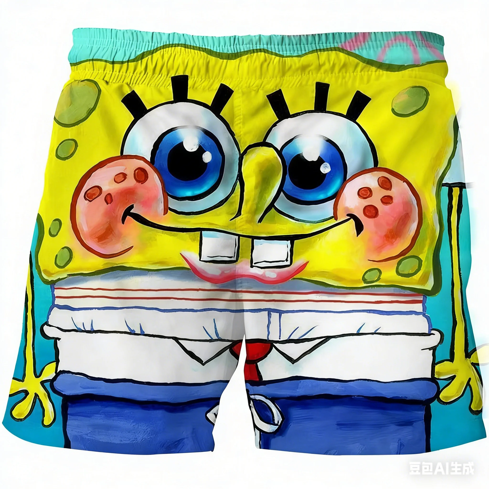 

Летние модные шорты 2026 с 3D-принтом Губки Боба, быстросохнущие, в стиле Y2K, для уличной моды Харадзюку