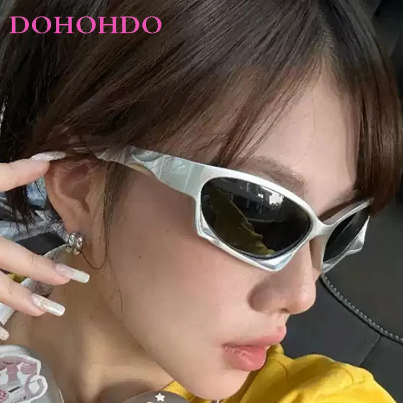 

Y2K Punk Oval Cat Eye Women Sunglasses Luxury Design Futuristic Men Sunglass Outdoor Sports Cycling Goggles Ladies Lentes UV400