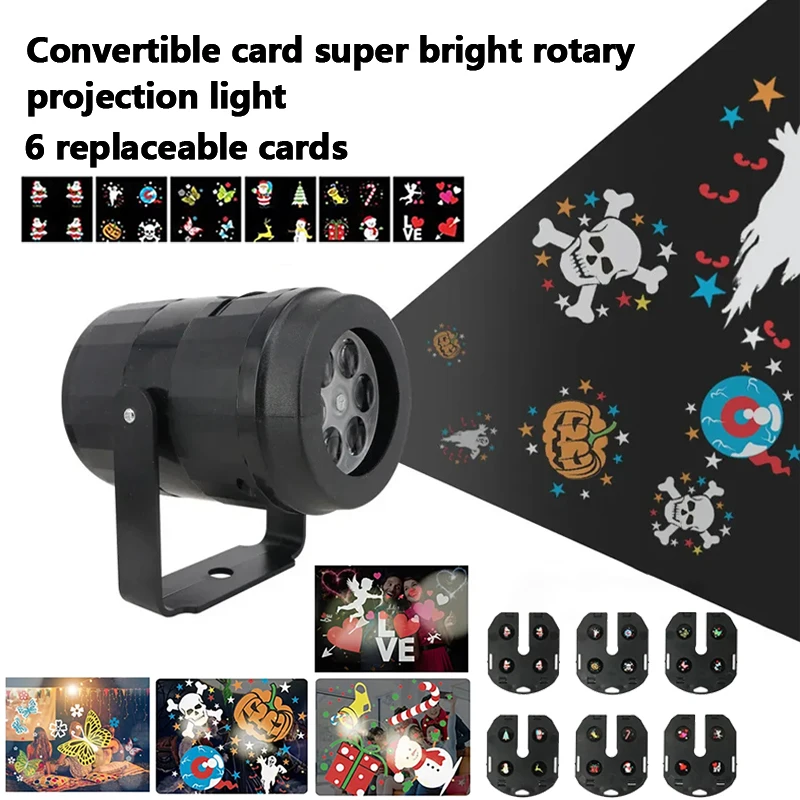 

LED Moving Head Stage Lights Christmas Halloween Outdoor Projection Lamp Bar DJ Party 6 Pattern Wedding Laser Light Gights