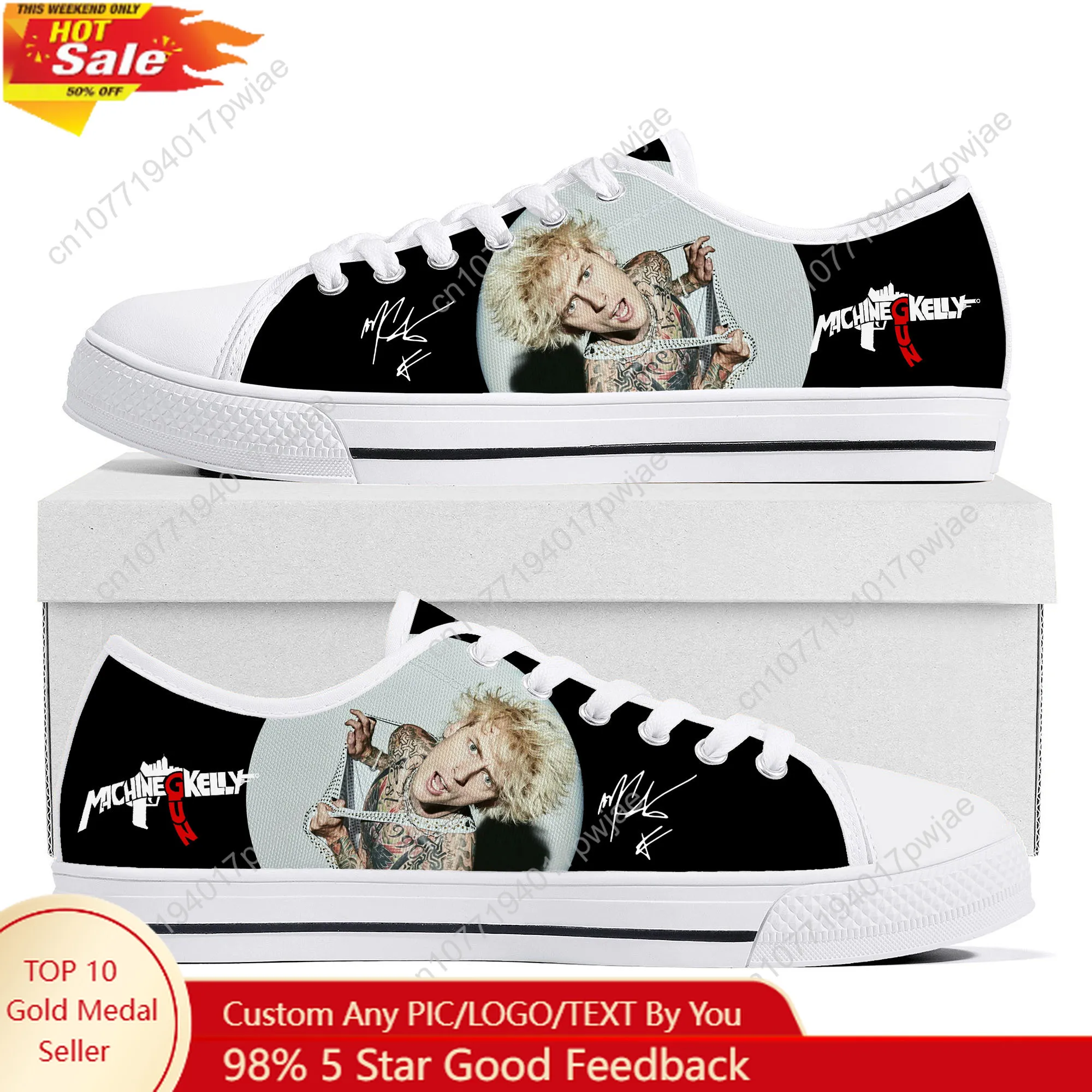 

M-Machine Gun K-Kelly MGK Low Top Lightweight Sneakers Mens Womens Teenager Canvas Sneaker Casual Couple Hiking Lightweight Shoe