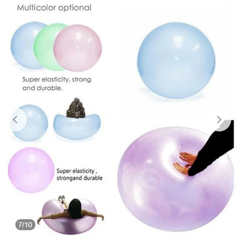 2024 New Summer Outdoor Toys Bubble Ball Inflatable Rubber Ball Games Balloon Toys Shower Fun Water Filled Bubble Ball Toy