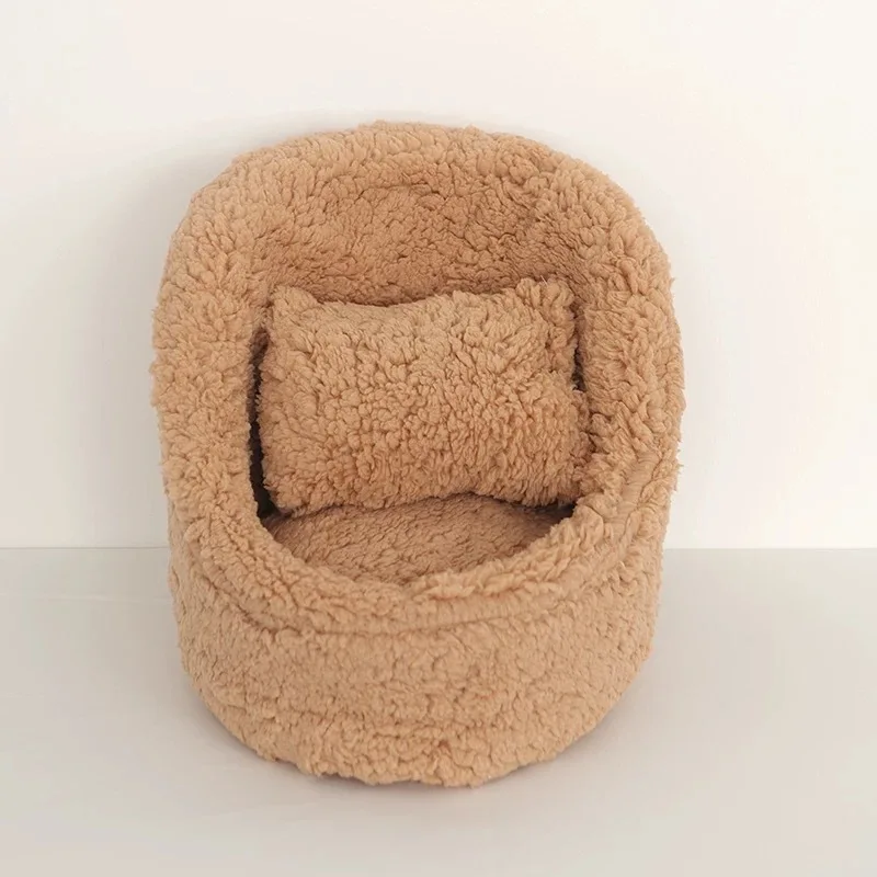 2pcs Baby Posing Sofa Newborn Photography Props Solid Color Soft Chair with Pillow Cushion Sets Studio Baby Photo Accessories