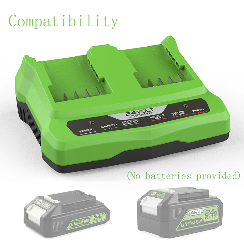 High quality New double charging port 1.5A charger For Greenworks 24V li-ion battery Charger for Greenworks 24V Li-ion battery