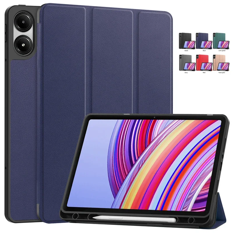 

Роскошный деловой кожаный чехол для планшета Heavy Armor для Xiaomi Redmi Pad Pro 12,1 2024, складной противоударный защитный чехол из искусственной кожи