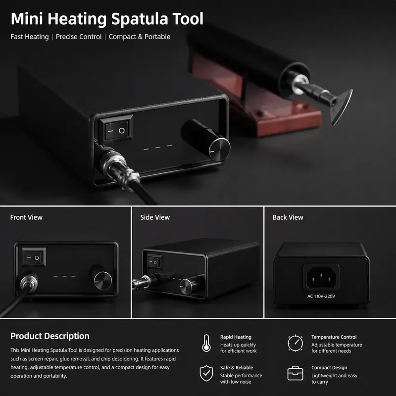 Electric Leather Edge Folding Machine Temperature Control Creasing Tool with 7pcs Head for DIY Craft Bag Making