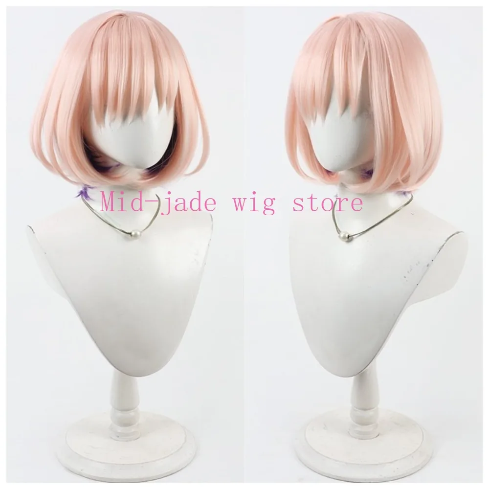 Mash Kyrielight Cosplay Wig Hair Realistic Fiber Natural Hairline Design Hairpiece for Comic Convention Valentine Party