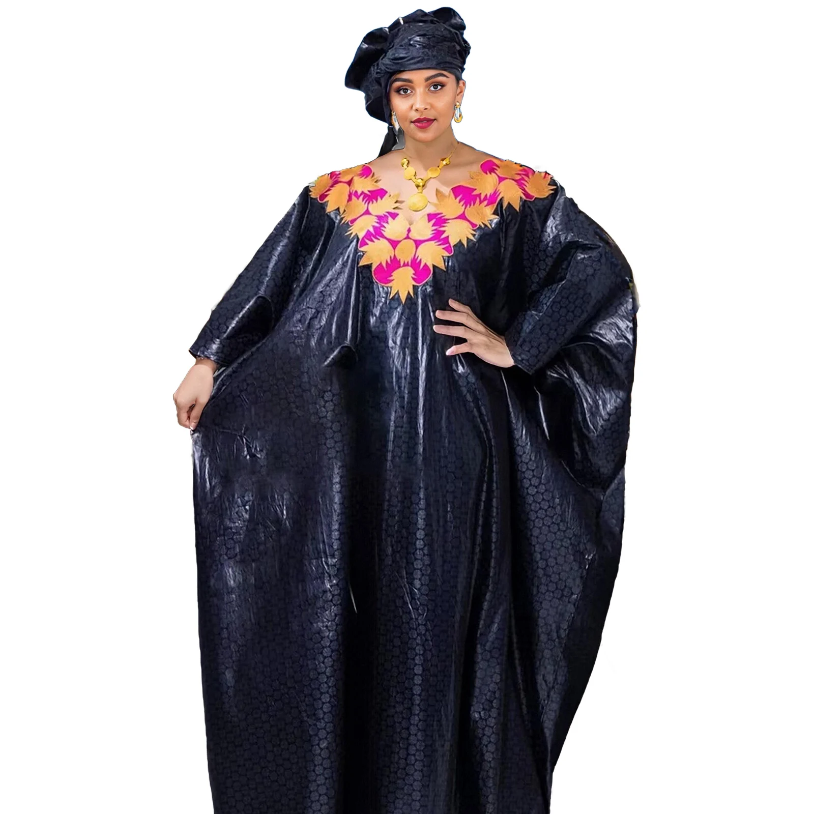 African Dresses For Women Luxury Boubou Material Rich Embroidery Design
