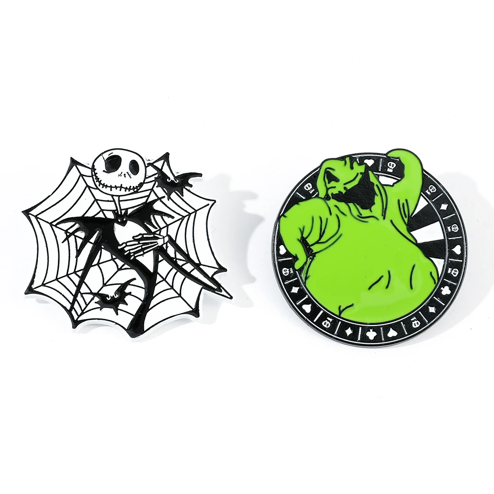 The Nightmare Before Christmas Enamel Pins Jack Skellington Oogie Boogies Lapel Pin Brooch for Backpack Jewelry Accessories