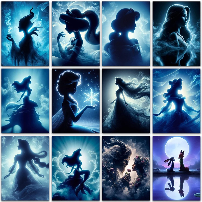 

Disney Princess Diamond Painting Shadow Frozen Elsa Little Mermaid Home Decor Full Square&Round mosaic embroidery Cross stitch