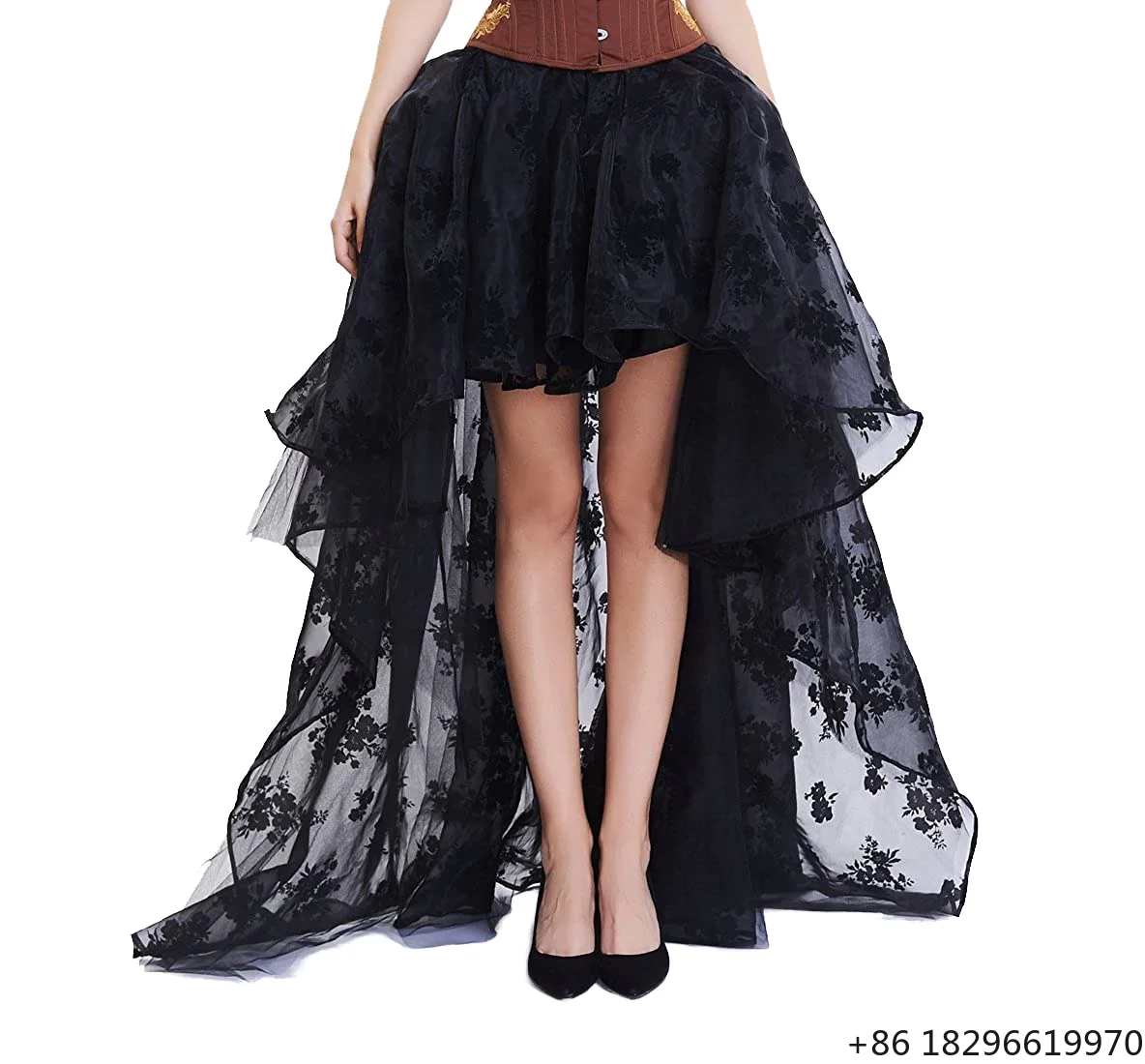 Women's Skirt Elegant Office Lady Pleated Knit Skirt High Waist Elastic Waistband Flared Midi Skirt with Button Daily Wear