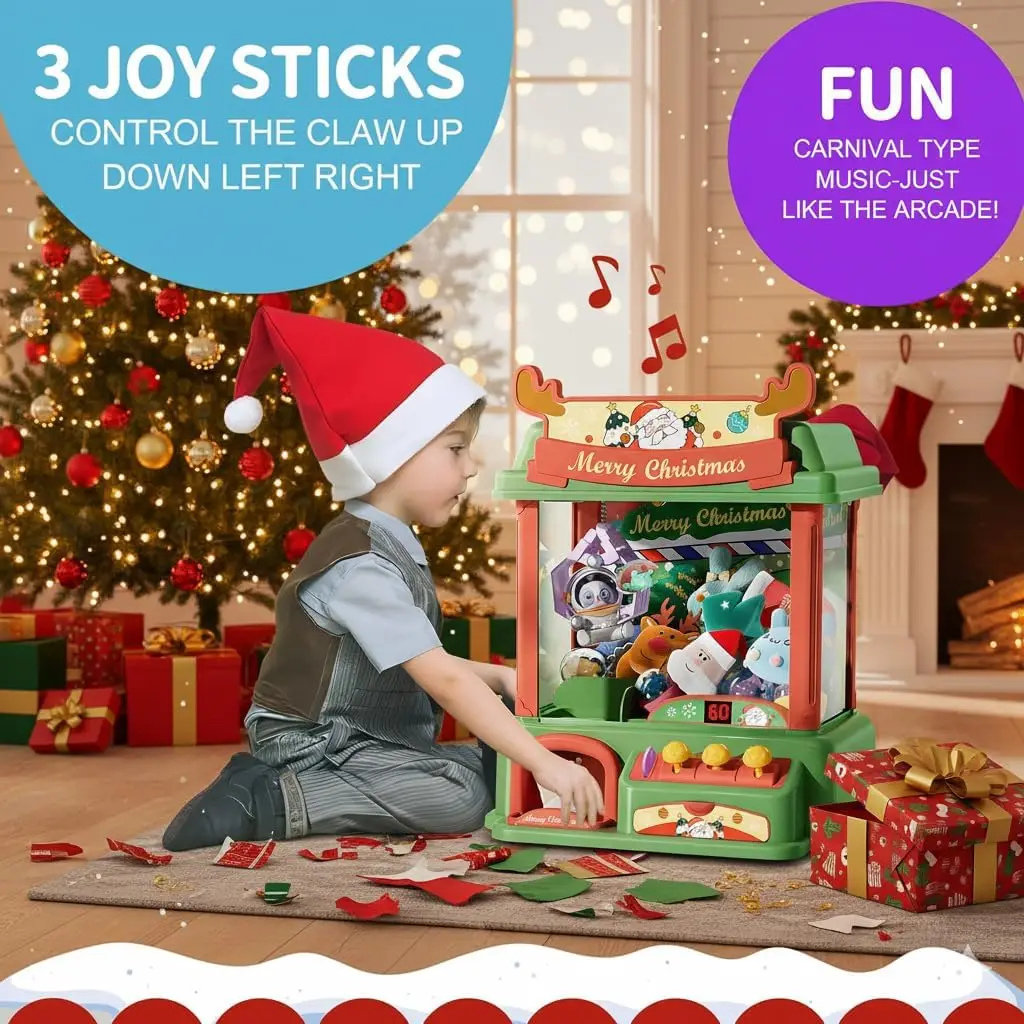 

Claw Machine for Kids, Mini Vending Arcade Capsule Game With Prizes for Ages 8-13 Girls | Candy Machine With LED Lights & Adjust
