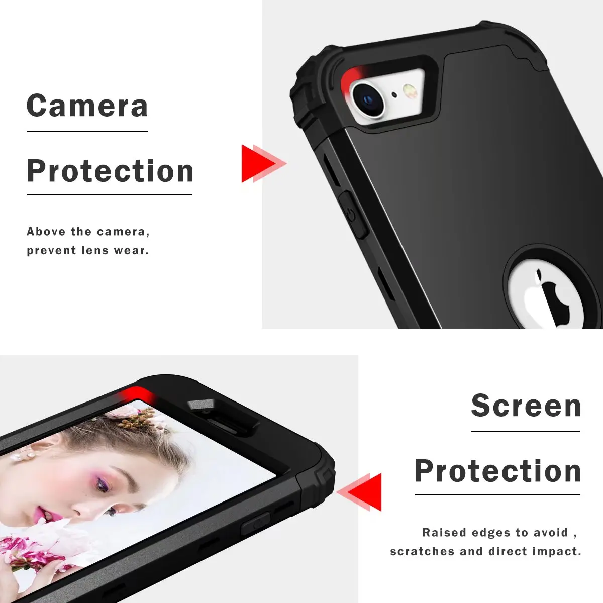 جراب واقٍ هجين شديد التحمل لجهاز iPod Touch ، جراب واقٍ مقاوم للصدمات ، مقاوم للصدمات ، متوافق مع طرازات iPod Touch 7 و Touch 6 و 5