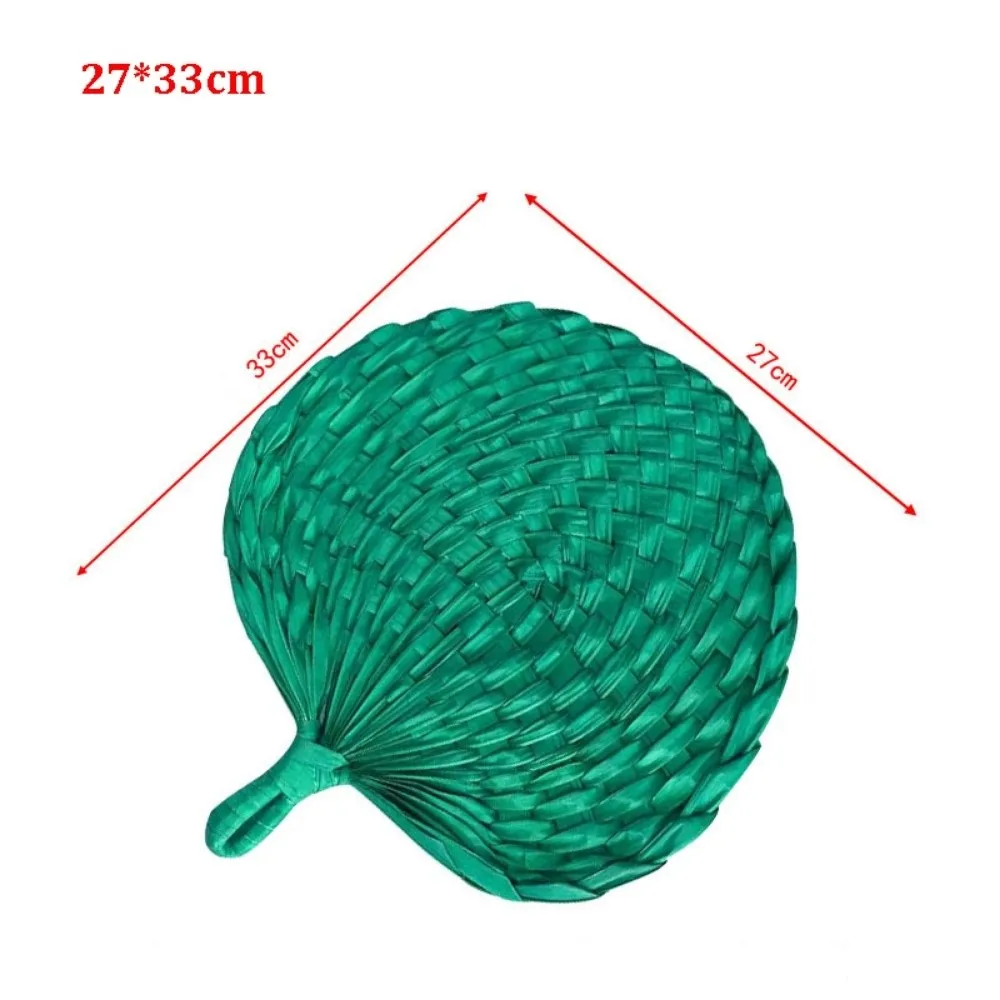 Abanico de Mano de Paja Tejido – Estilo Chino Antiguo Portátil - imagen 4