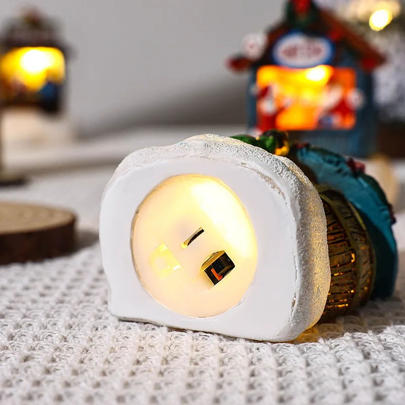 Regalo di natale decorazione della casa resina LED Micro-paesaggio babbo natale casa ornamento artigianale più nuovo natale decorazione del Desktop