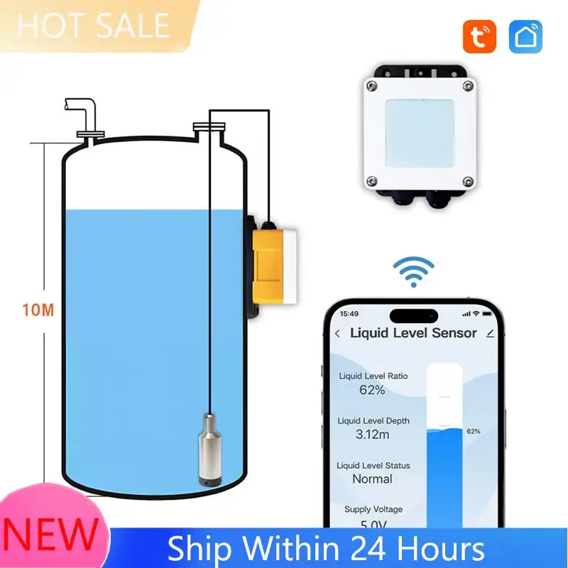 ~【Auf Lager】202W Tuya Hochpräziser Tauchsensor Intelligenter Wassertank-Niveausensor Messgerät Tank 10M Sensor