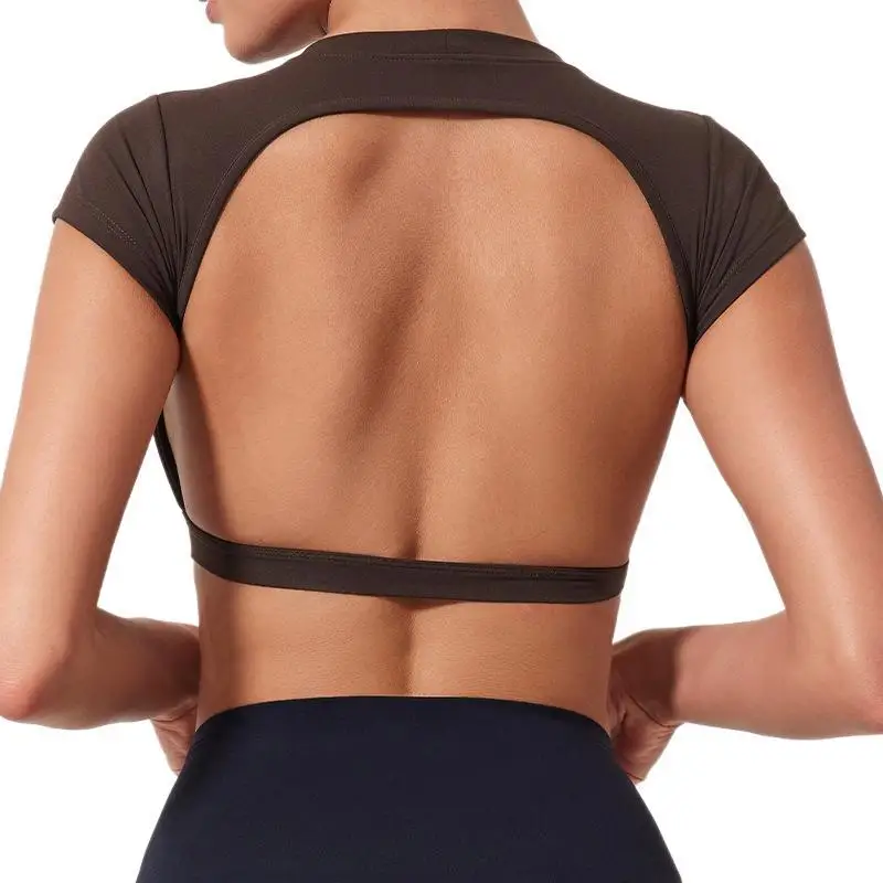 LezyanXR سترة اليوغا للصدمات جميلة الظهر جمع التجفيف السريع اللياقة البدنية الملابس تشغيل ضيق ملابس داخلية رياضية تنفس