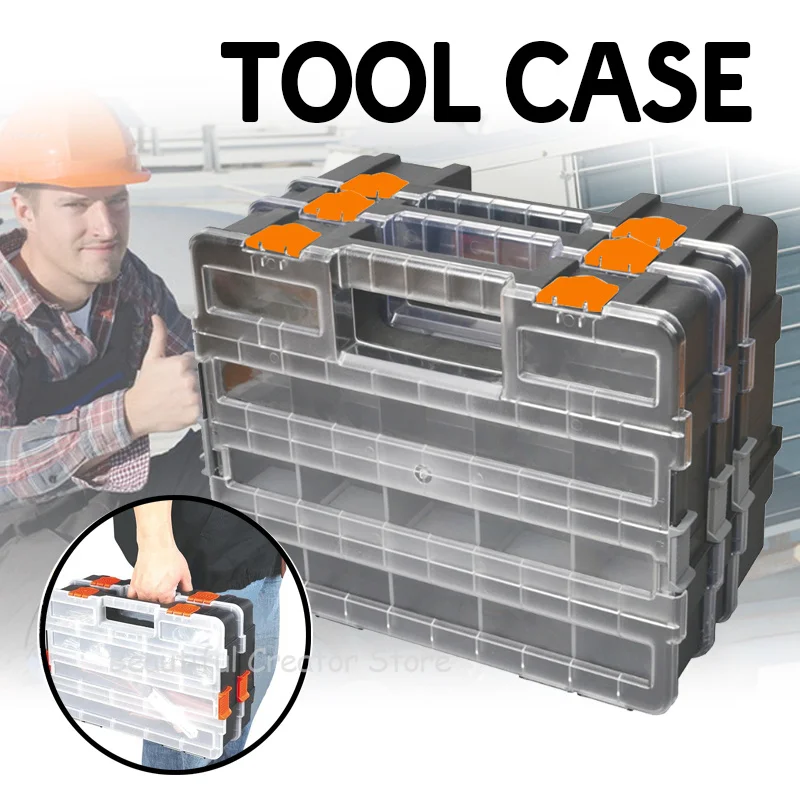 

Multiple Specifications Hardware Toolbox Large Capacity Tool box organizer Home Tools Storage Box for Screws Nuts Nails Bolts