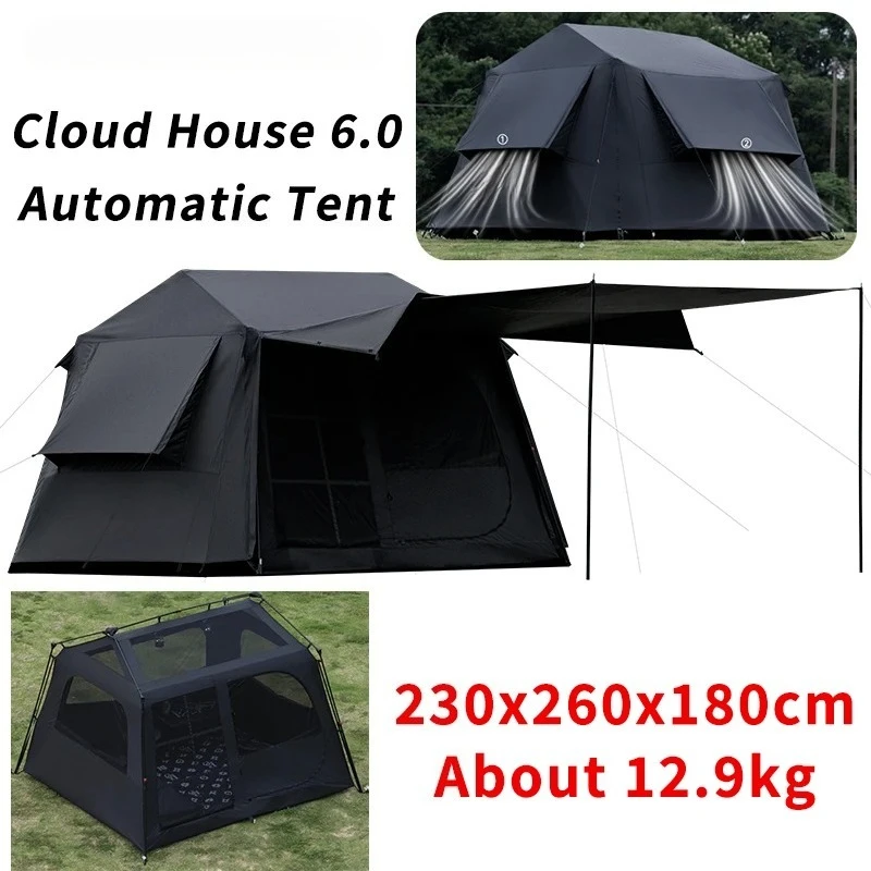 Naturehike BLACKDOG автоматическая палатка для кемпинга на открытом воздухе с черным покрытием, водонепроницаемая с укрытием от солнца, быстро открывающаяся семейная палатка для пикника