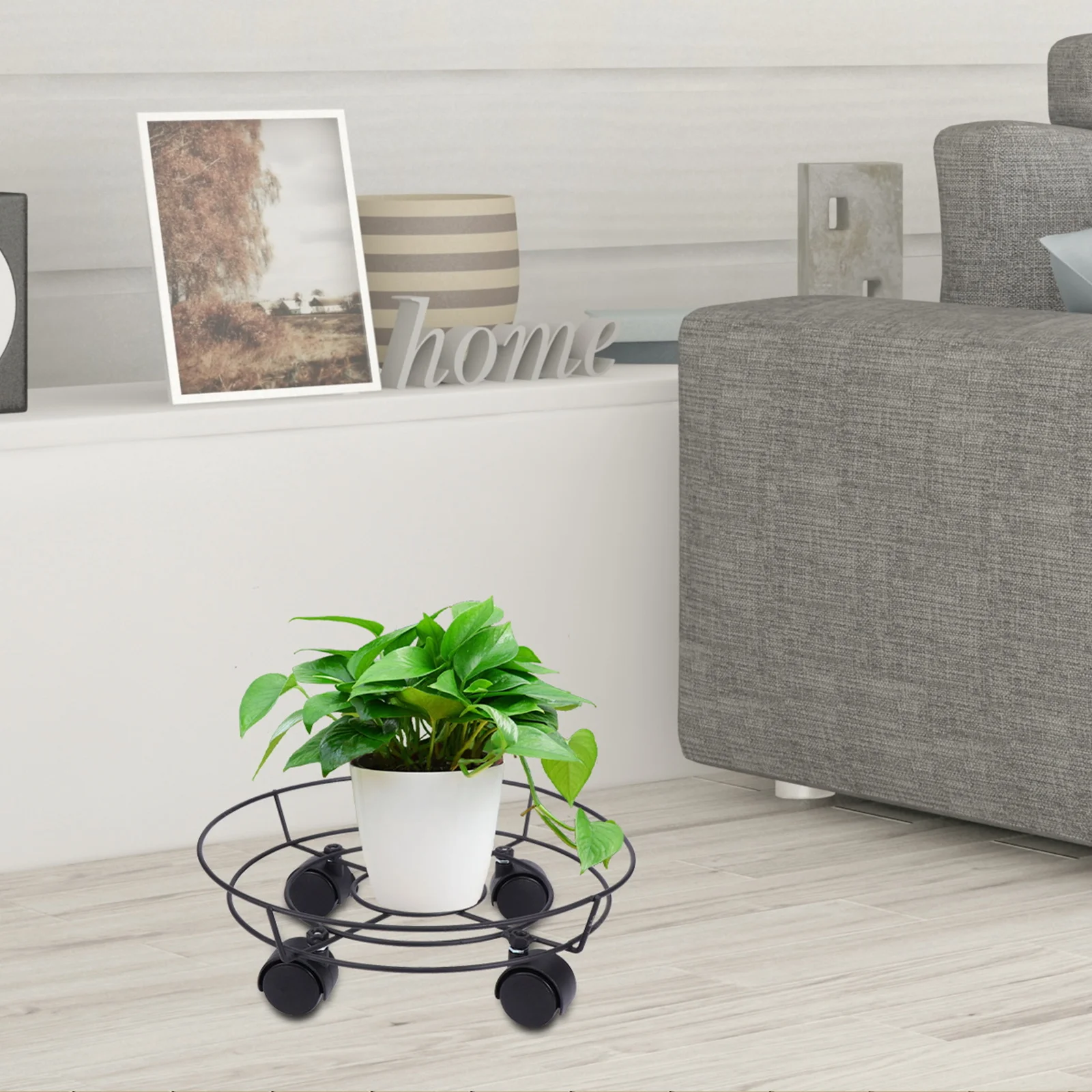 1 set 1 Set Sliding Wheel Plant Stand Heavy Duty Flower Pot Holder For Large Potted Plants Mobility Gardening Tool Rack