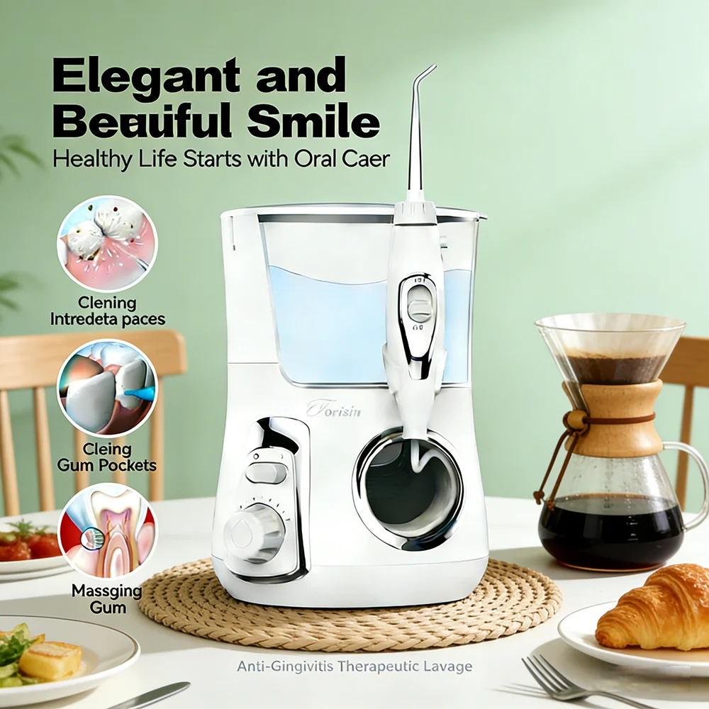 

Электрический ирригатор для полости рта 800 мл, 10 функциональных режимов, 5 насадок, ежедневный уход за полостью рта для свежего дыхания