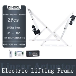 2Pcs Linear Actuator with Controller For Bed 150kg load Electric Lifting Rod Adjustable Plate Upturn Bedstock Windows Sofa