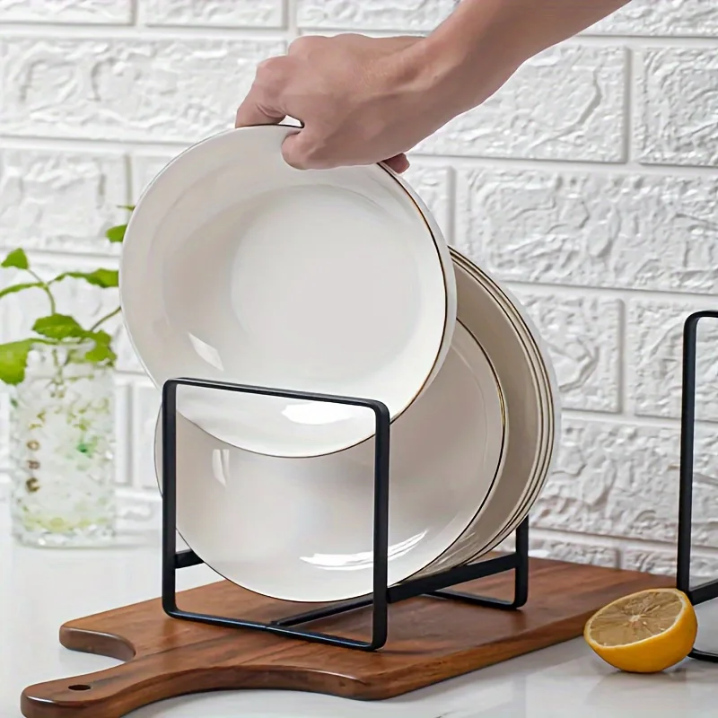 1Pc Compact Desktop Tableware Storage Stand, Multifunctional Countertop Dish Rack for Home Kitchen Daily Use
