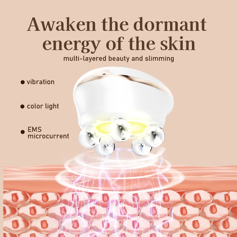 Electric Beauty Massage Device with 7 Colors Light Therapy & EMS Microcurrent Massager for Face and Body