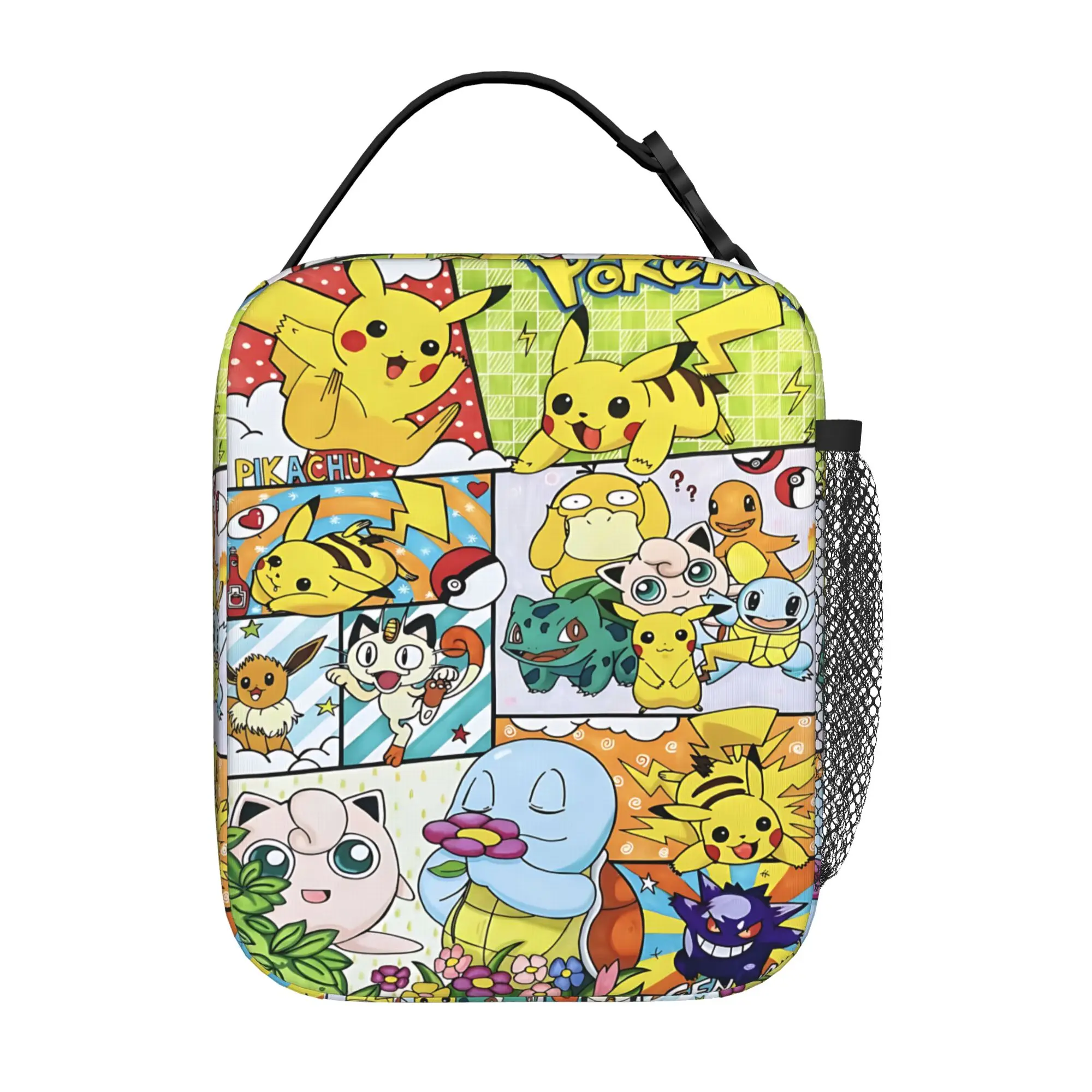 Cartoon Pokemon Theme Insulated Lunch Bag Meal Pack Rice Bag  bolsa Student Bento Lunch Handbag Insulation