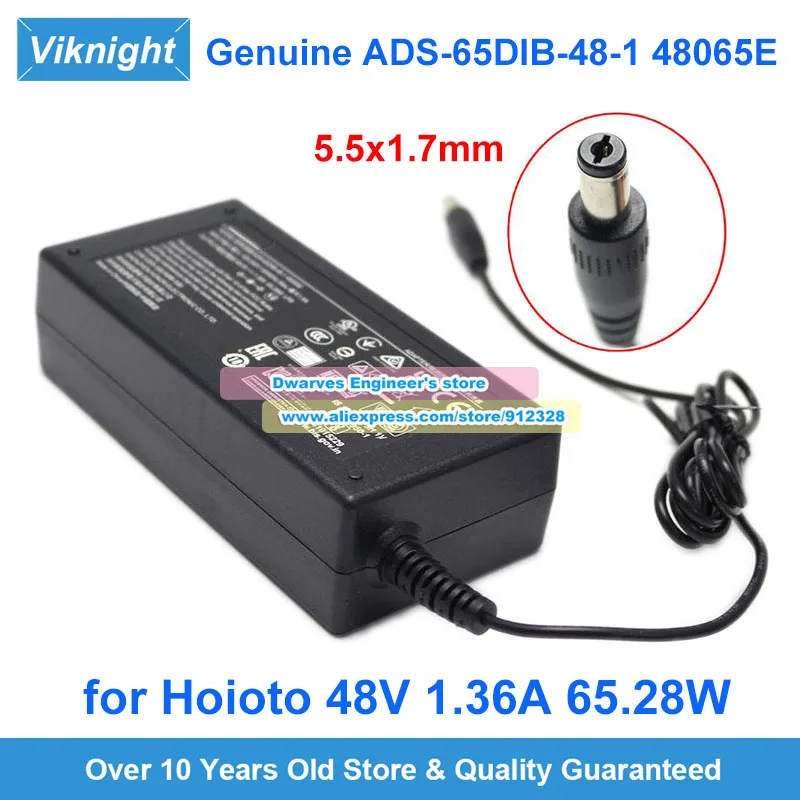 

Genuine HOIOTO ADS-65DIB-48-1 48065E AC Adapter 48V 1.36A 65.28W Charger ADS-65DIB-48-1 for Hikvision Power Supply 5.5x1.7mm