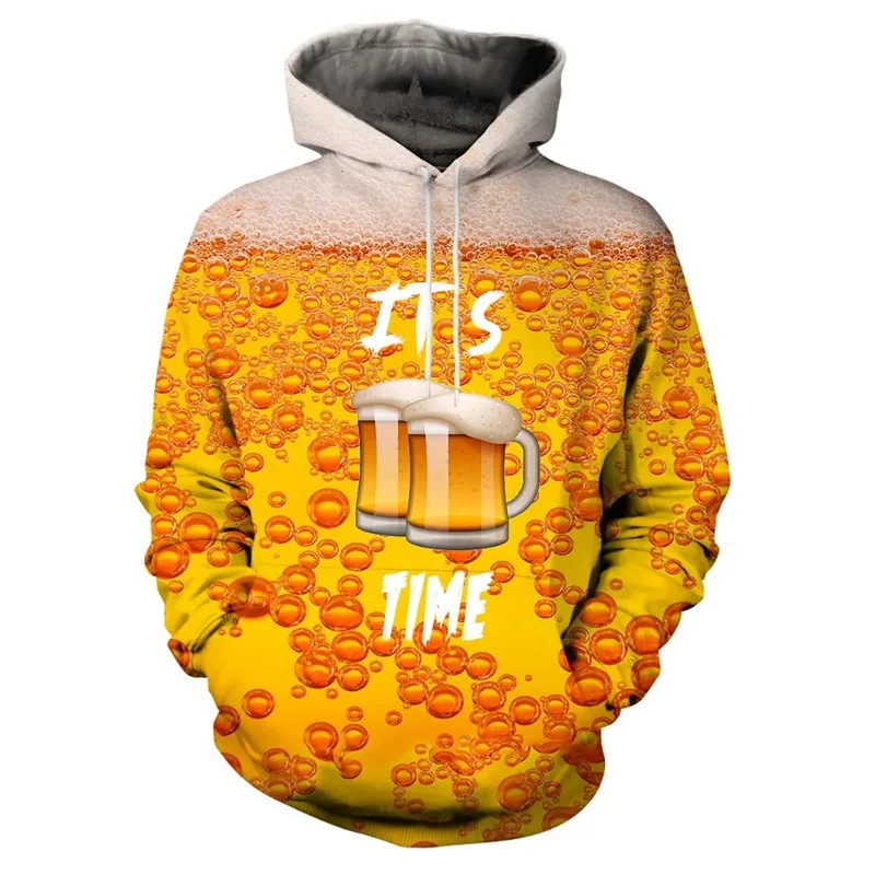 

Print 3D funny beer pattern men's essentials hoodie unisex sweatshirts hip-hop fashionable street clothes 2024 new hoodies for