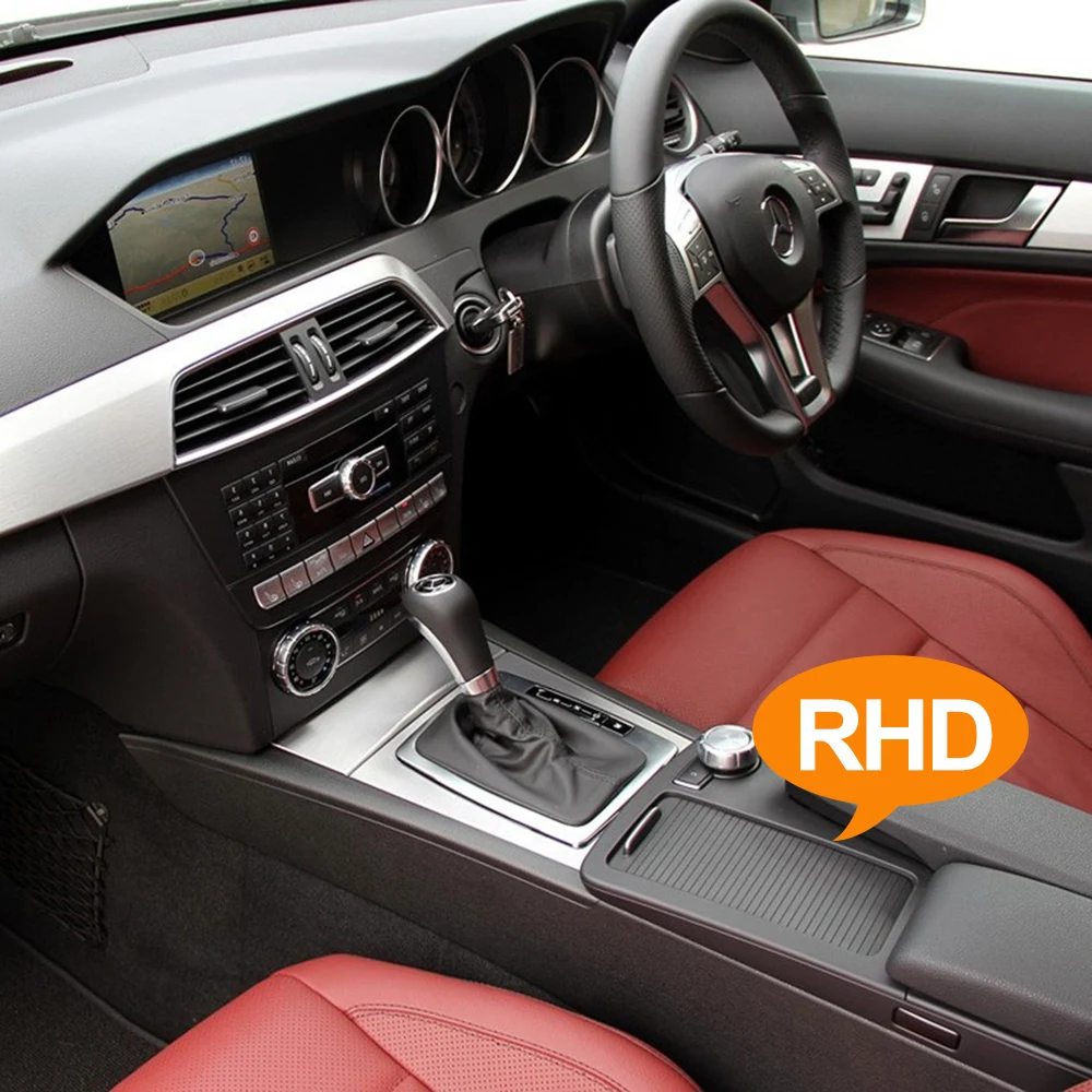 RHD Car Central Armrest Drink Cup Holder Outer Frame Cover For Mercedes Benz W204 C E Class C180 C200 C220 W207 W212 E260 E300