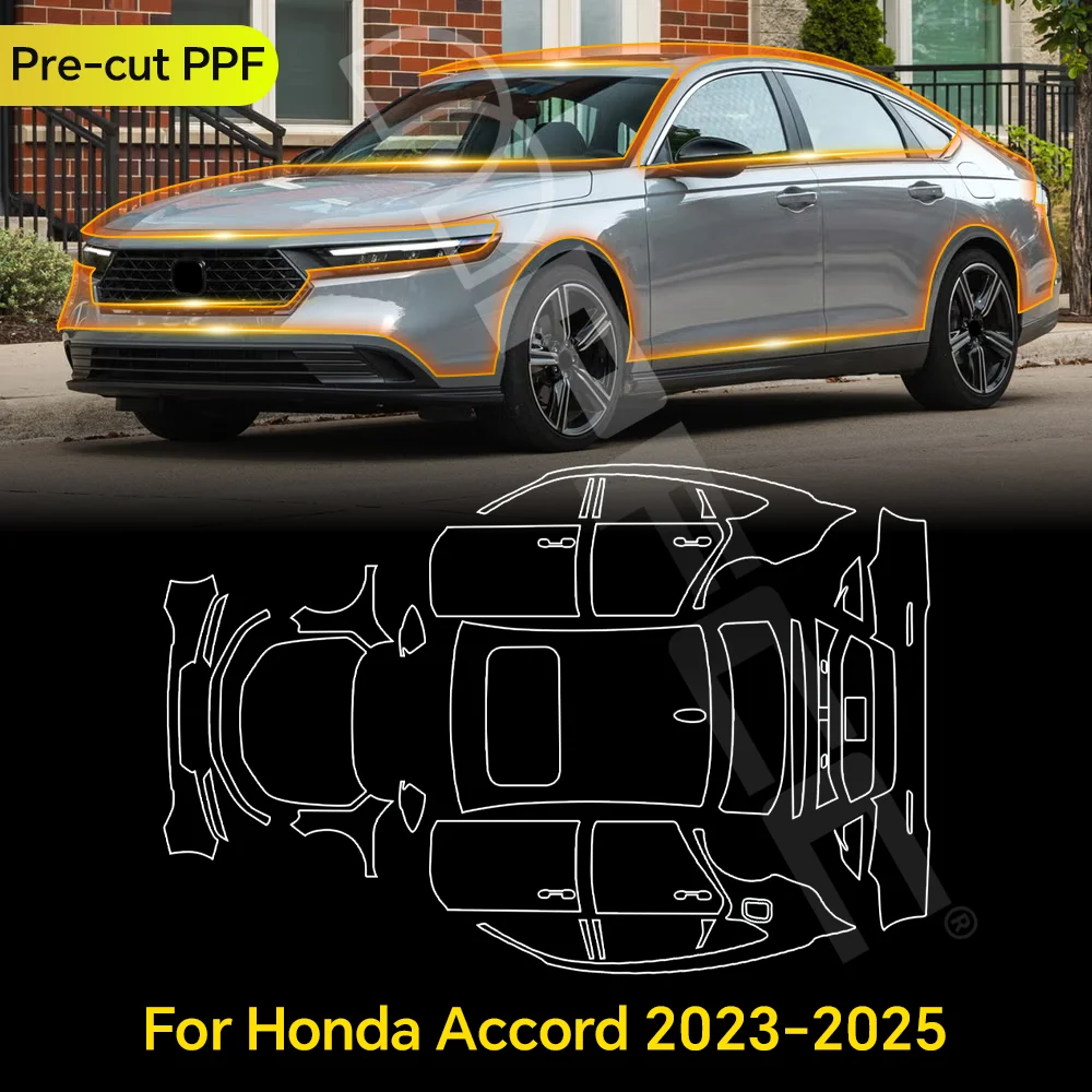 

For Honda Accord 2023 2024 2025 TPU Paint Protection Film Clear Bra Pre-cut PPF Car Body Anti-Scratch Resistant Self-adhesive