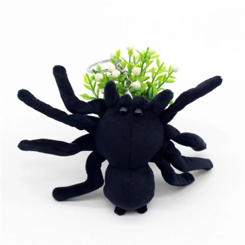 Funny Realistic Spider Keychain Stuffed Animals Spoof Toys Spider Keyring Cute Bag Pendant Spider Plush Toys Girls and Kids