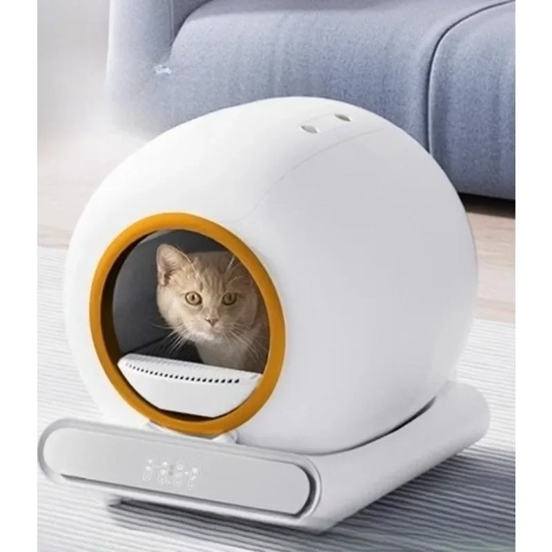 Automatic Intelligent Open Cat Litter Box, Self Cleaning Cat Toilet with Deodorization & Sterilization for Pet Cat Indoor Use