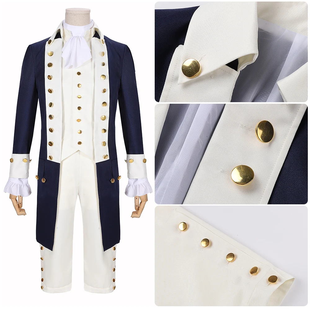 Hamilton Alexander Costume Cosplay Victorian Uniform Medieval Musical Rock Adult Kids Stage Performance Halloween Suits