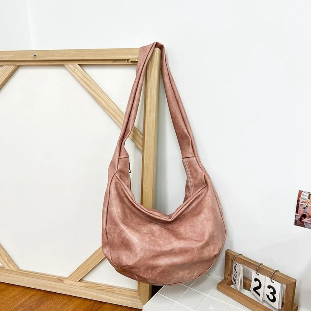 Japanese Style PU Leather Shoulder Bag Large Capacity Multi-Functional Male Dumpling Bag Commuting Cool Casual Chest Pack