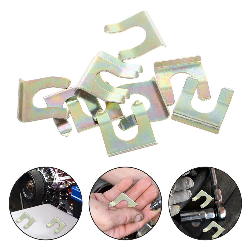 

20Pcs Automotive Brake Line Clips U Shaped Iron Hose Clamp Secure Fuel Pipe Holder Vehicle Pipe Clamp Set Iron Brake Holder