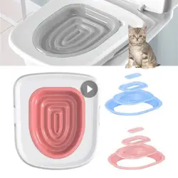 Upgraded Cat Toilet Trainer Reusable Training Systems For Cats Plastic Training Set With Litter Box Mat Pet Aids Accessories