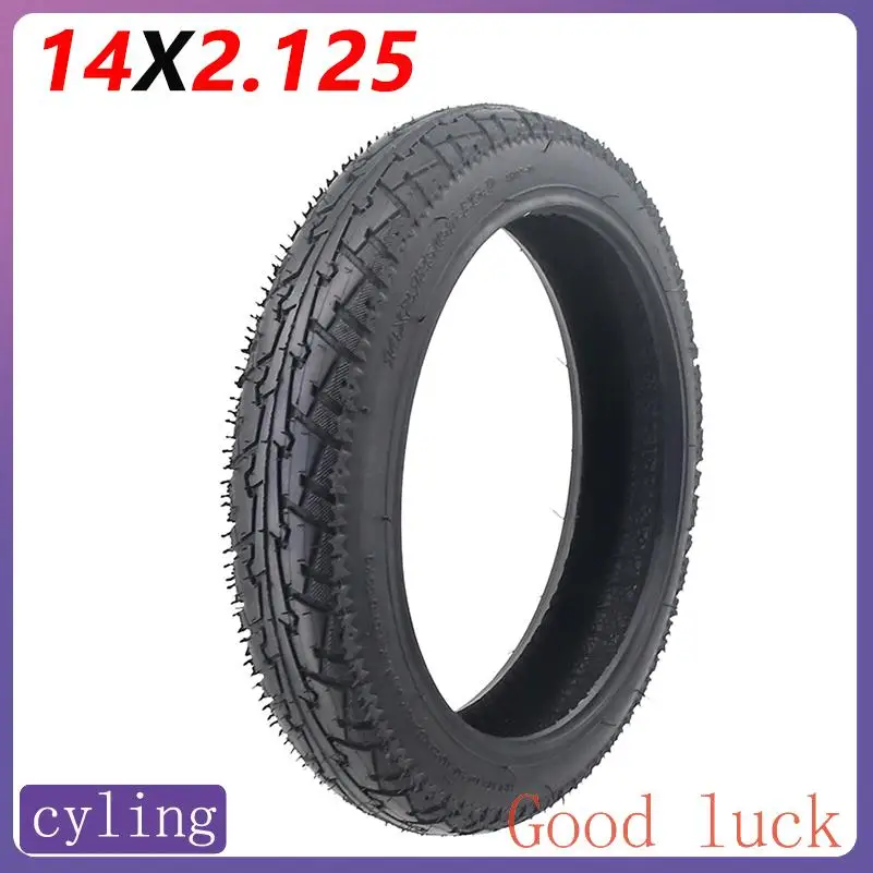 Thick and Wear-Resistant 14x2.125 Vacuum Tubeless Tire Used as a 14 inch Tire Accessory for Electric Bicycles