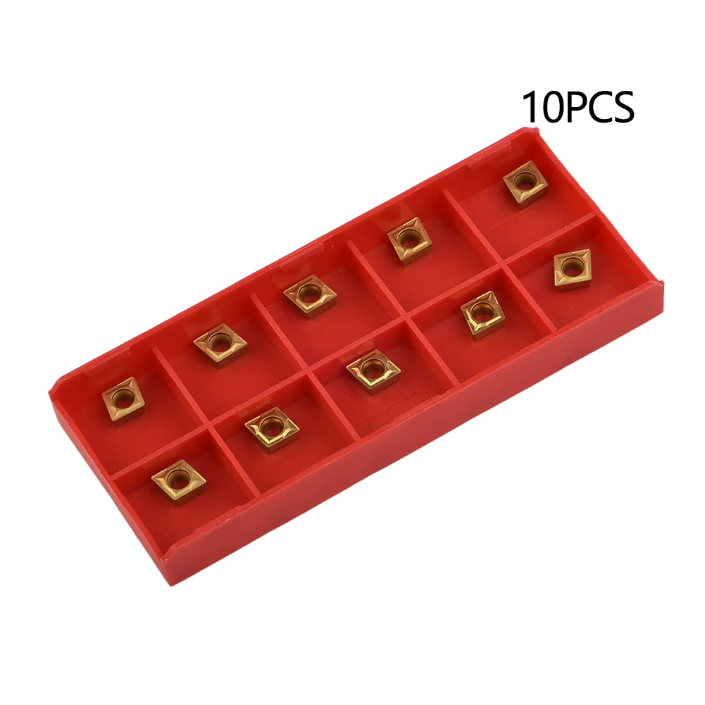 CCMT060204HM YBC251 Carbide Inserts for Lathe CNC For Turning Tool Pack of 10 Gold Color Easy to Use and Rustproof