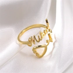 Medical Jewelry Custom Stethoscope Name Ring Adjustable Size Graduation Gifts Personalized Doctor Bijoux Femme