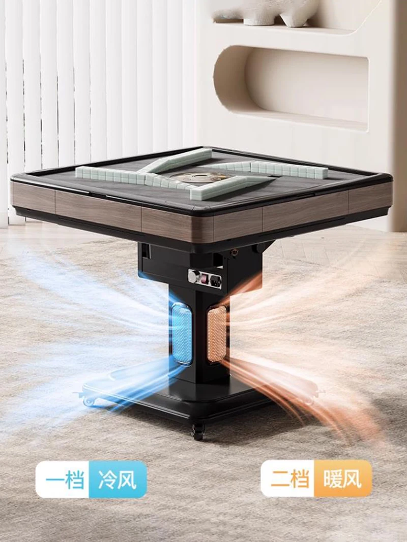 Tempered Glass Dining Table Fold Mobile Warm Breeze Dining Room Mahjong Table Home Amusement Tavolo Pranzo Home Furniture LVMC