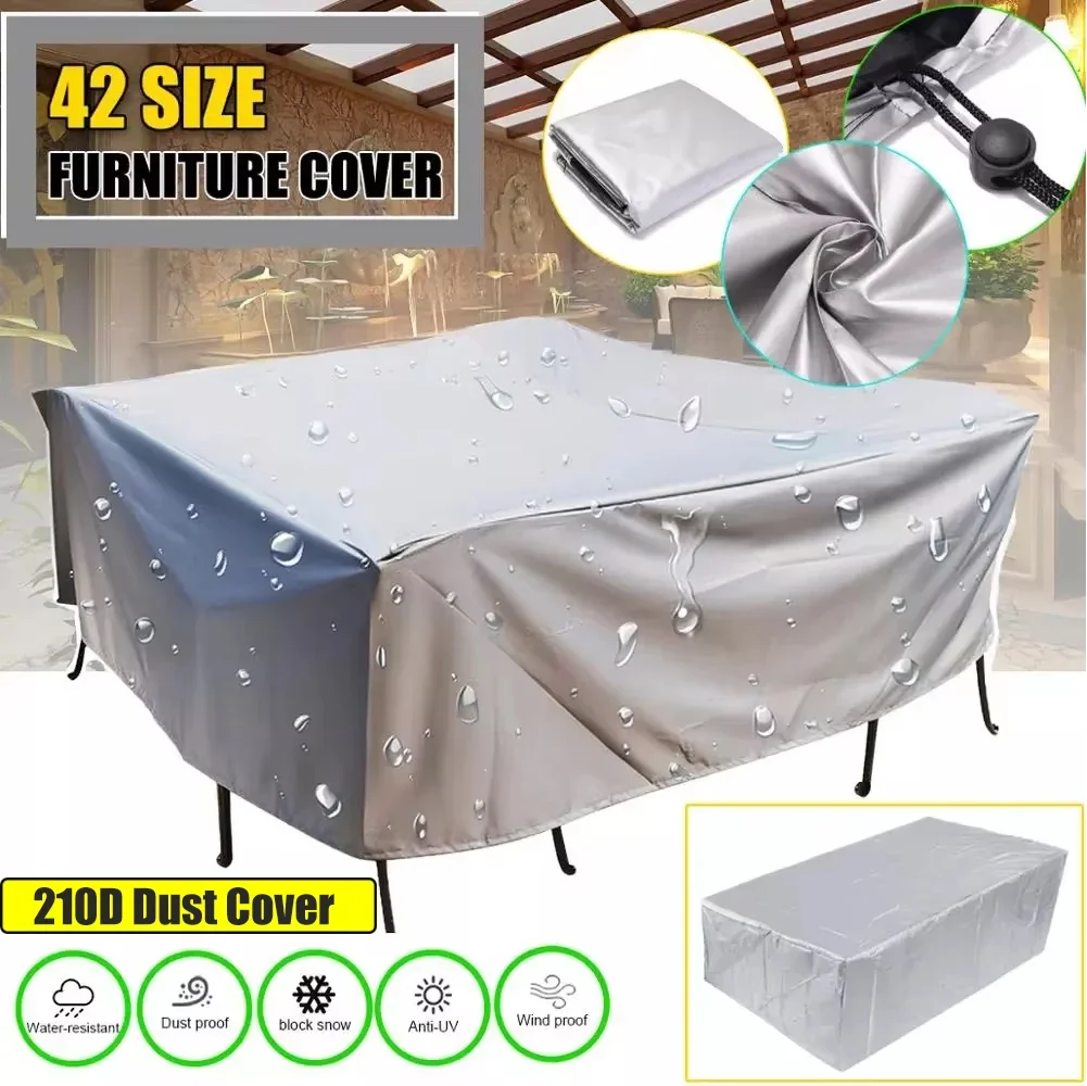 Rectangular Waterproof 210D Oxford Protection Garden Table Covers Dustproof Patio Furniture Covers for Garden Outdoor Indoor