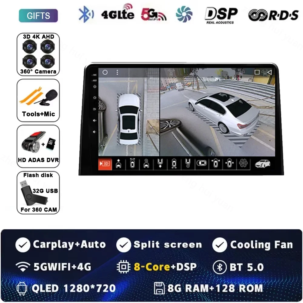 Android 16 Carplay autoradio multimediasysteem videospeler voor Citroen Berlingo 2019 Peugeot Partner Rifter 2020 voor Opel Combo